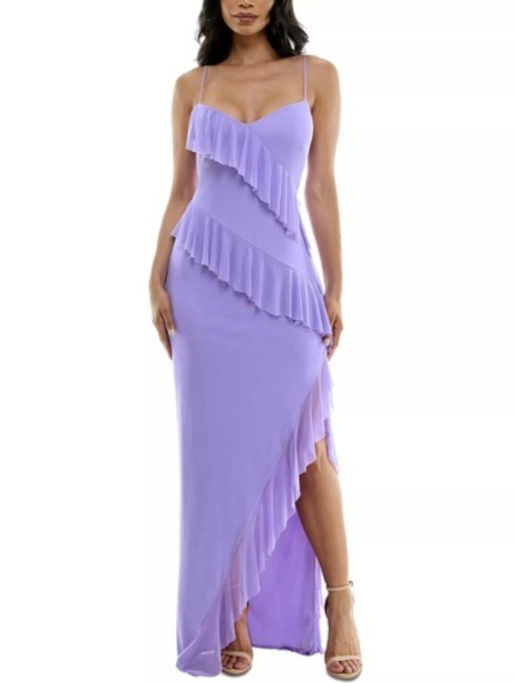 Emerald Sundae Chiffon Lavender Lilac Dress‎ Lacing Back Size Small